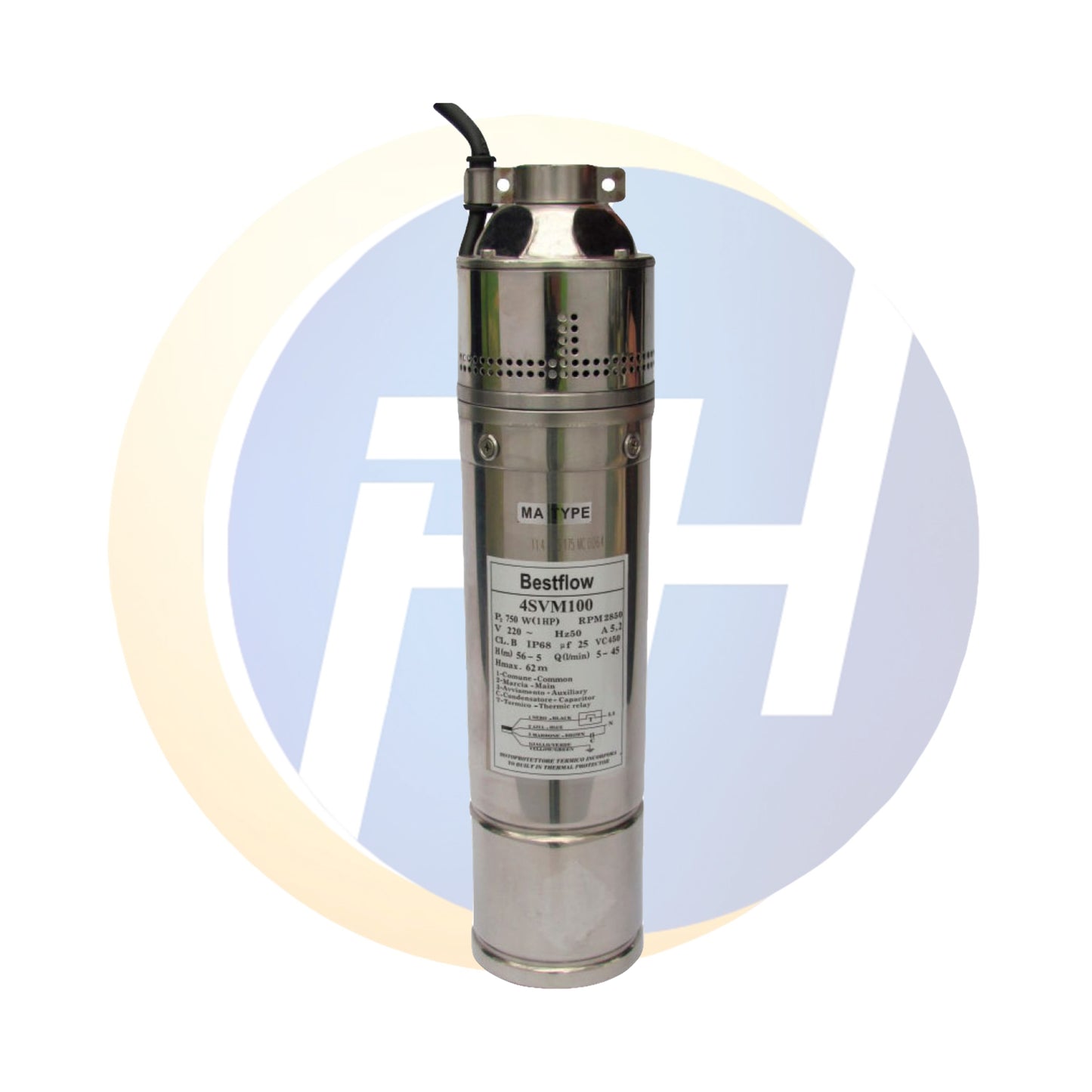 BOMBA SUMERGIBLE BESTFLOW POZO PROFUNDO 4SVM100 (Para pozos de 4”)