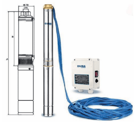 BOMBA SUMERGIBLE DURA POZO PROFUNDO 4SGm10/10 (Para pozos de 4”)
