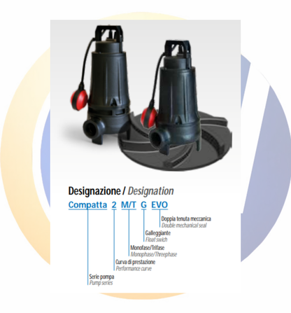 Bomba Sumergible Dreno Compatta 4T para aguas servidas