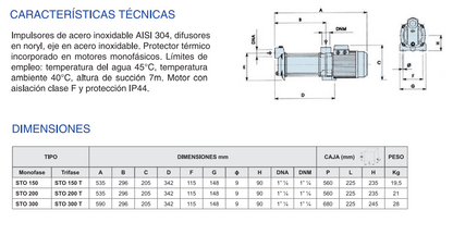 ELECTROBOMBA CENTRIFUGA MULTIETAPAS STO 300
